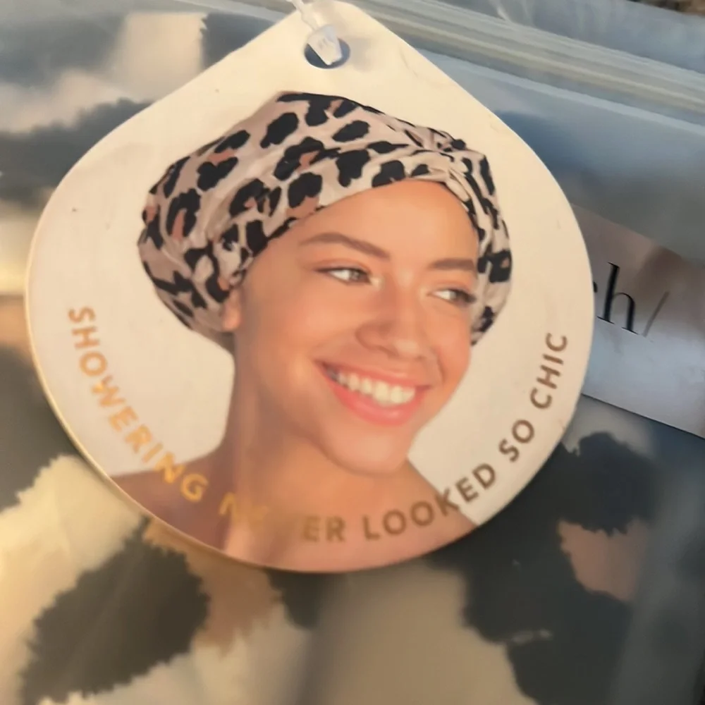 Kitsch turban shower cap cheetah and stripes - Picture 2 of 4